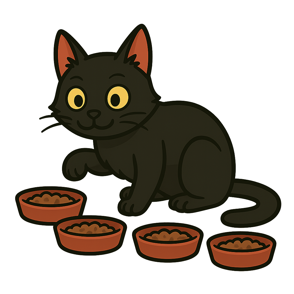 Katzen fressen mindestens 8x am Tag. Viele kleine Mahlzeiten für die Katze